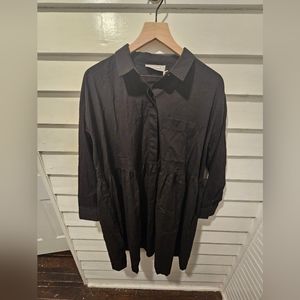 EVERLANE POPLIN BLACK DRESS